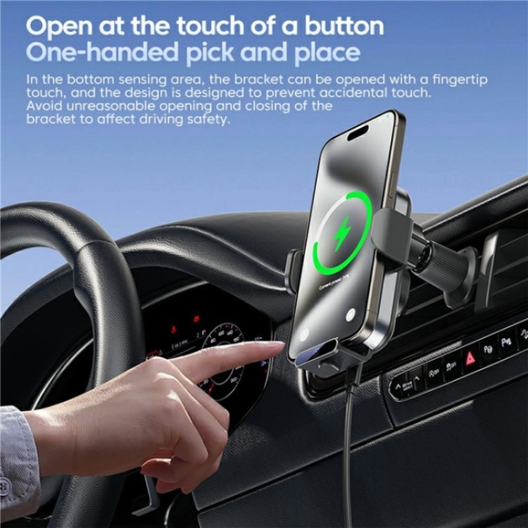 X10s Car Air Vent Hook 66W High Power Intelligent Induction Wireless Charger(Silver) - HoMEdemic™ 