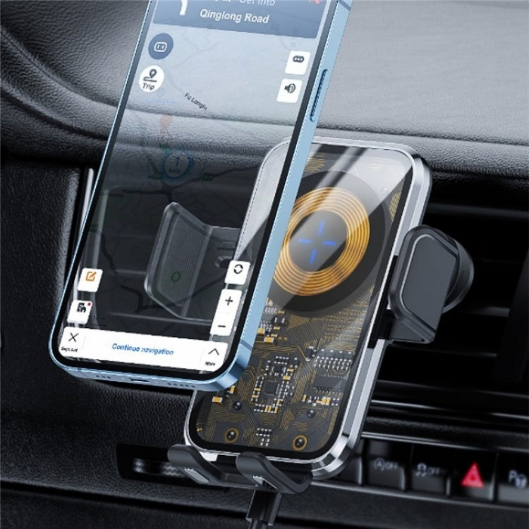 X11 15W Fast Charger Car Air Vent Hook Wireless Charger Intelligent Induction(Silver) - HoMEdemic™ 