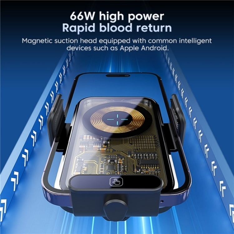 X11s 66W High Power Transparent Car Wireless Charger Phone Bracket(Titanium) - HoMEdemic™ 