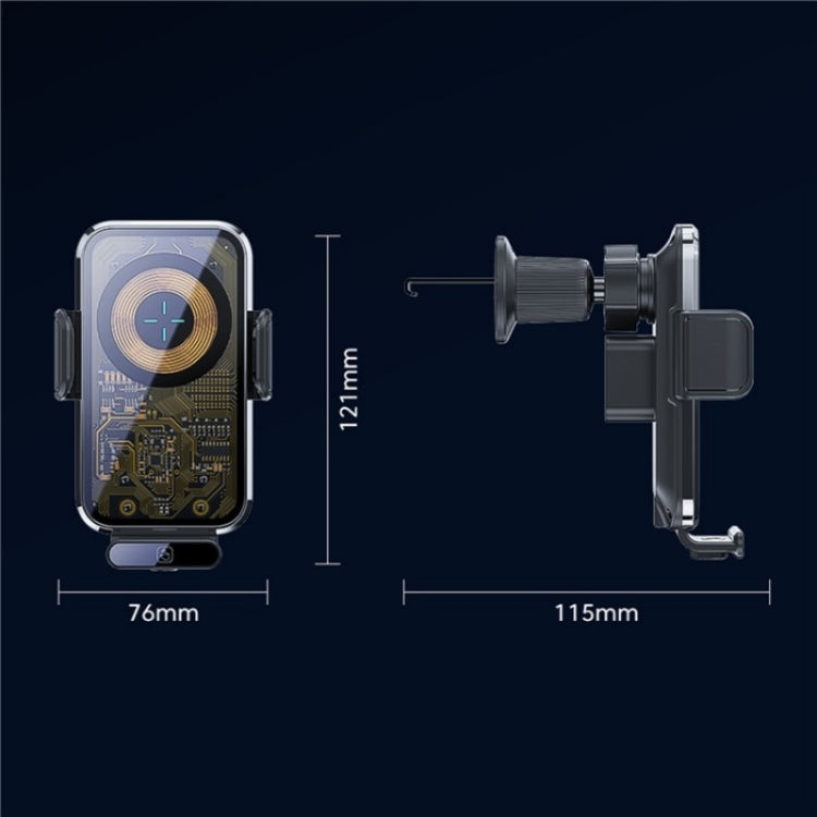 X11s 66W High Power Transparent Car Wireless Charger Phone Bracket(Titanium) - HoMEdemic™ 