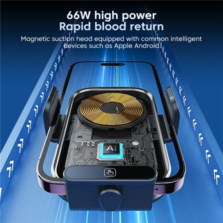 X12s Car Air Vent Wireless Charger 66W High Power Intelligent Induction Holder(Silver) - HoMEdemic™ 