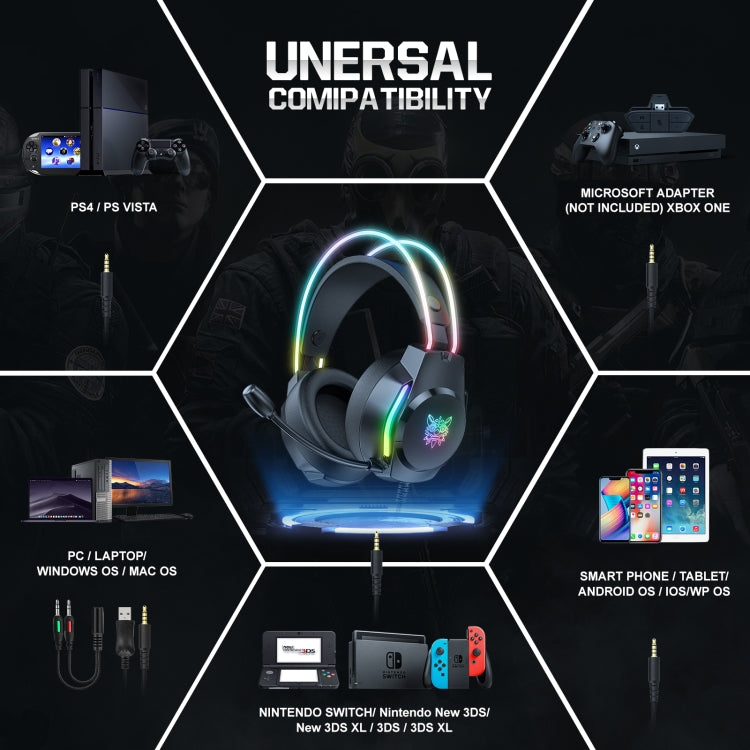 X26 USB+3.5mm RGB Wired Gaming Headset(Black) - HoMEdemic™ 