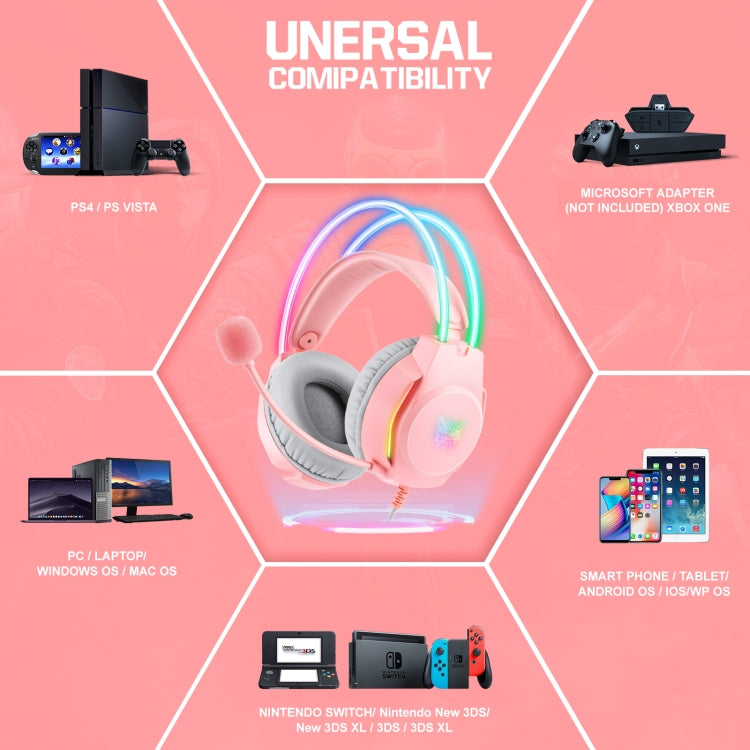 X26 USB+3.5mm RGB Wired Gaming Headset(Pink) - HoMEdemic™ 