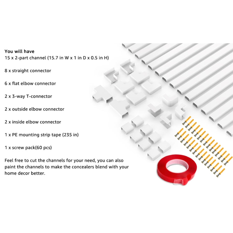 XCS01 Customizable Cable Concealer Cover Wire Organizer Set - HoMEdemic™ 