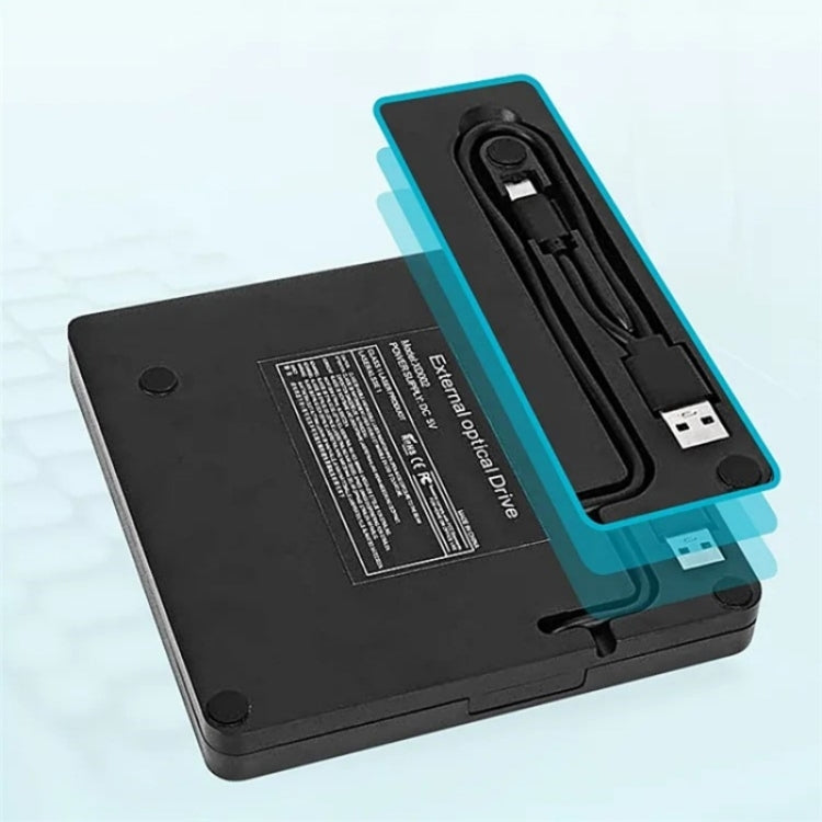 XD009 External CD Reader VCD Burner Ultra-thin Design Laptop Computer USB 3.0+Type-C DVD Drive - HoMEdemic™ 