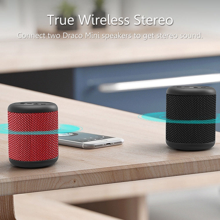 XDOBO Draco Mini IPX6 Waterproof Portable TWS Wireless Bluetooth Speaker Subwoofer (Red) - HoMEdemic™ 
