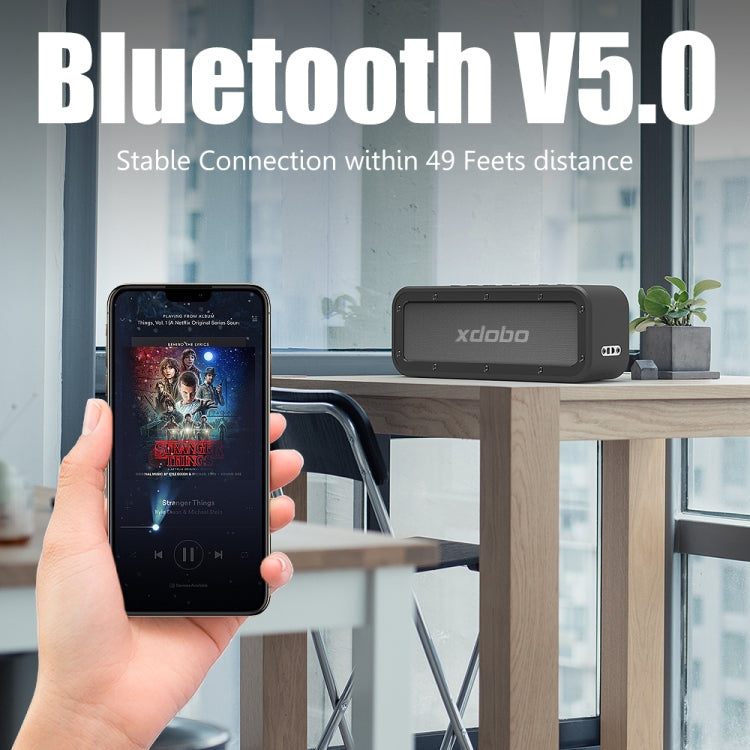 XDOBO Wake 1983 IPX7 Waterproof Portable Outdoor Wireless Bluetooth Speaker (Black) - HoMEdemic™ 