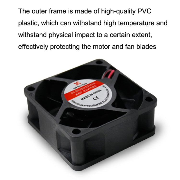 XIN RUI FENG 24V Oil Bearing 6cm Quiet DC Cooling Fan - HoMEdemic™ 