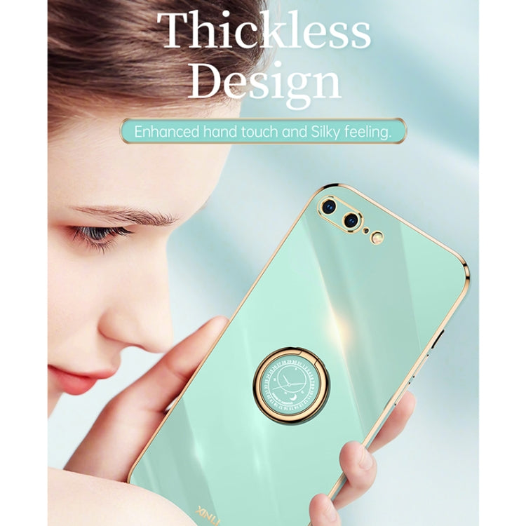 XINLI Straight Edge 6D Electroplate TPU Phone Case with Ring Holder For iPhone 8 Plus / 7 Plus(Mint Green) - HoMEdemic™ 