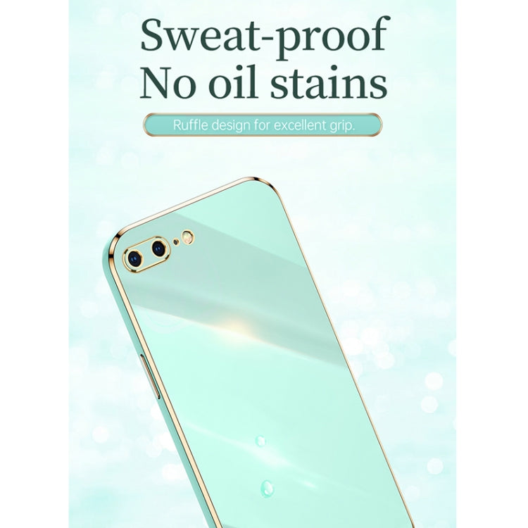 XINLI Straight Edge 6D Electroplate TPU Phone Case with Ring Holder For iPhone 8 Plus / 7 Plus(Mint Green) - HoMEdemic™ 