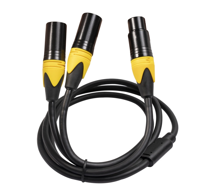 XK303MMF-10  3pin XLR Female to Dual XLR  Male Audio Cable, Length: 1m, XLR F to 2 x XLR M - HoMEdemic™ 