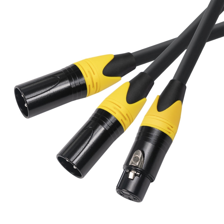 XK303MMF-10  3pin XLR Female to Dual XLR  Male Audio Cable, Length: 1m, XLR F to 2 x XLR M - HoMEdemic™ 
