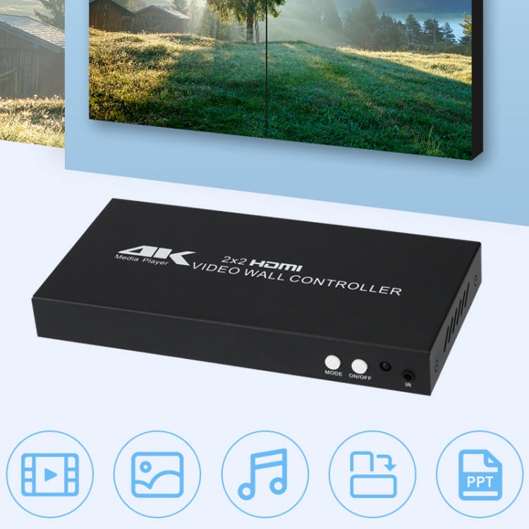 XP02 4K 2x2 HDMI Video Wall Controller Multi-screen Splicing Processor, Style:Ordinary(US Plug) - HoMEdemic™ 