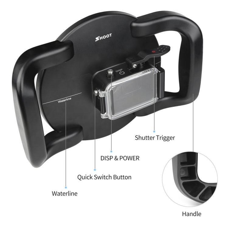 XTGP546 Dome Port Underwater Diving Camera Lens Transparent Cover Housing Case with Handle Trigger For DJI Osmo Action - HoMEdemic™ 