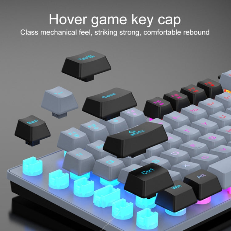 XUNFOX K10 87-Keys Rainbow Blacklit USB Wired Gaming Keyboard, Cable Length: 1.5m(Grey Black) - HoMEdemic™ 