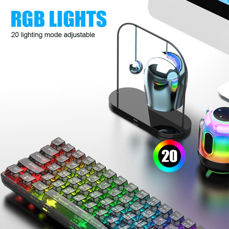 XUNFOX K30 Pro 2.4G + BT + Wired Transparent 61-Keys Mechanical White Axis Keyboard(White) - HoMEdemic™ 