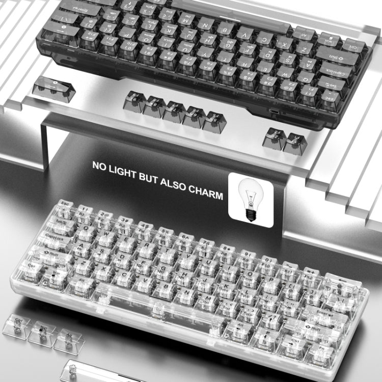 XUNFOX K30 Transparent 61-Keys Blacklit Wired Mechanical Keyboard, Cable Length: 1.5m(White) - HoMEdemic™ 