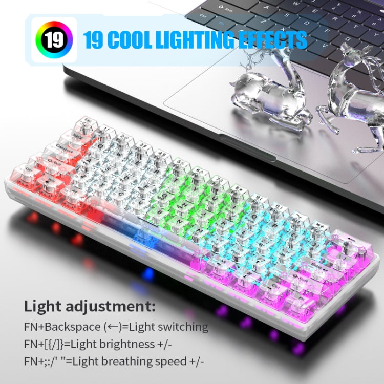 XUNFOX K30 Transparent 61-Keys Blacklit Wired Mechanical Keyboard, Cable Length: 1.5m(White) - HoMEdemic™ 