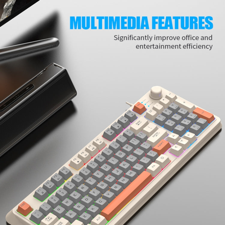 XUNFOX K82 Three-colors 94-Keys Blacklit USB Wired Gaming Keyboard, Cable Length: 1.5m(Bee) - HoMEdemic™ 