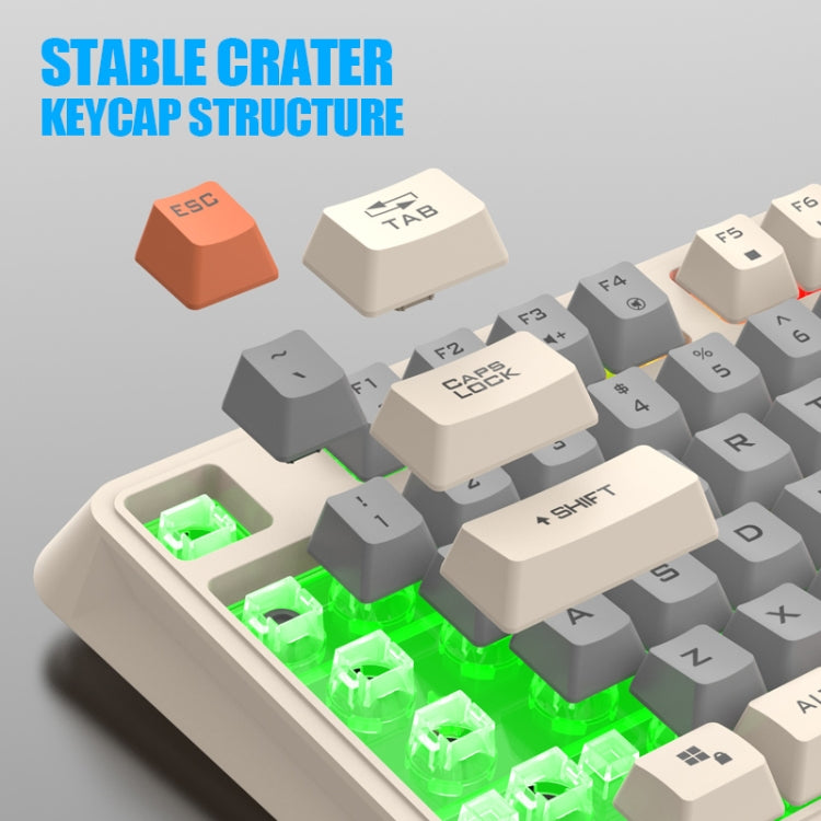 XUNFOX K82 Three-colors 94-Keys Blacklit USB Wired Gaming Keyboard, Cable Length: 1.5m(Lake Blue) - HoMEdemic™ 