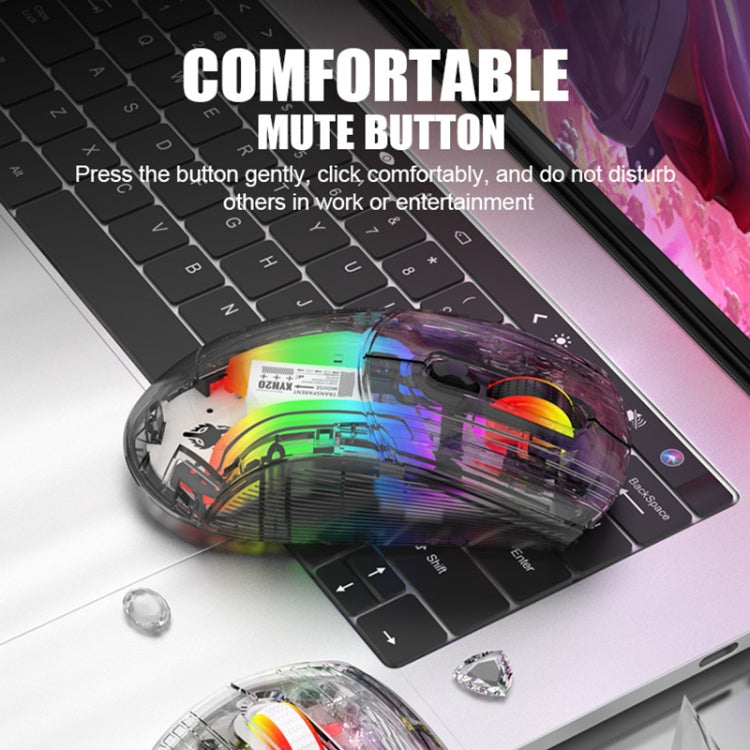 XUNFOX XYH20RGB 2.4G + BT + Wired Transparent 2400DPI RGB Light Gaming Mouse(White) - HoMEdemic™ 