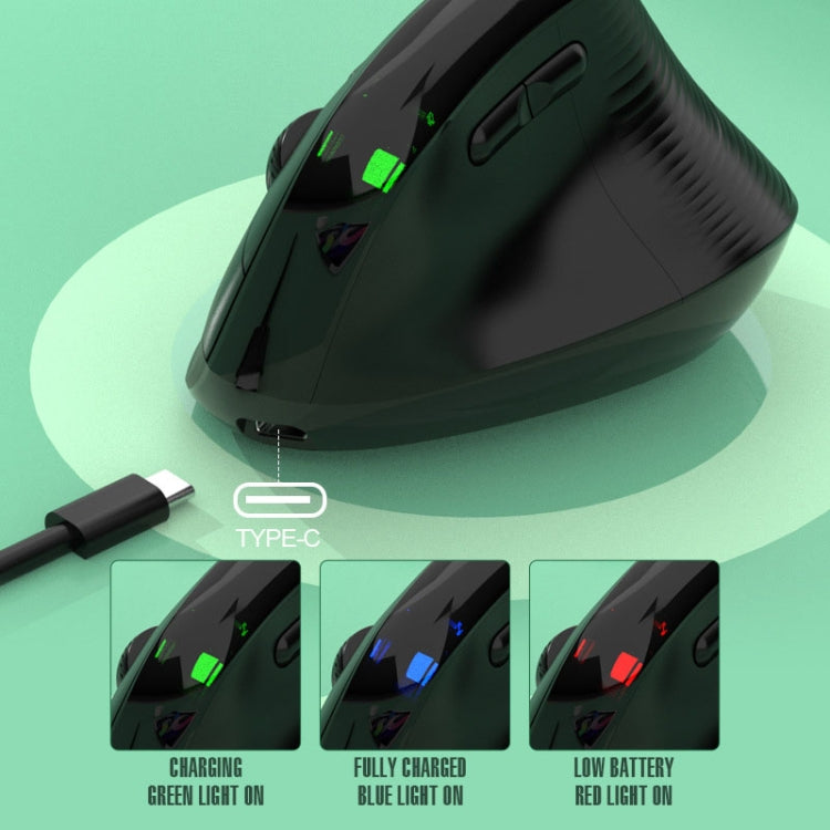XUNSVFOX H5 Upright Vertical Dual Mode Mouse Rechargeable Wireless Business Office Mouse(Black) - HoMEdemic™ 