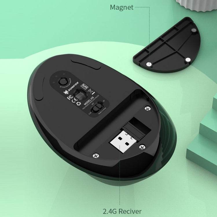 XUNSVFOX H5 Upright Vertical Dual Mode Mouse Rechargeable Wireless Business Office Mouse(Black) - HoMEdemic™ 