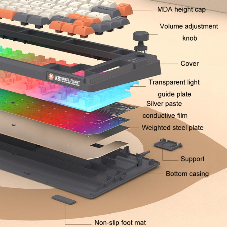 XUNSVFOX K81 Laptop Gaming Office Wired Illuminated Keyboard(Violet) - HoMEdemic™ 