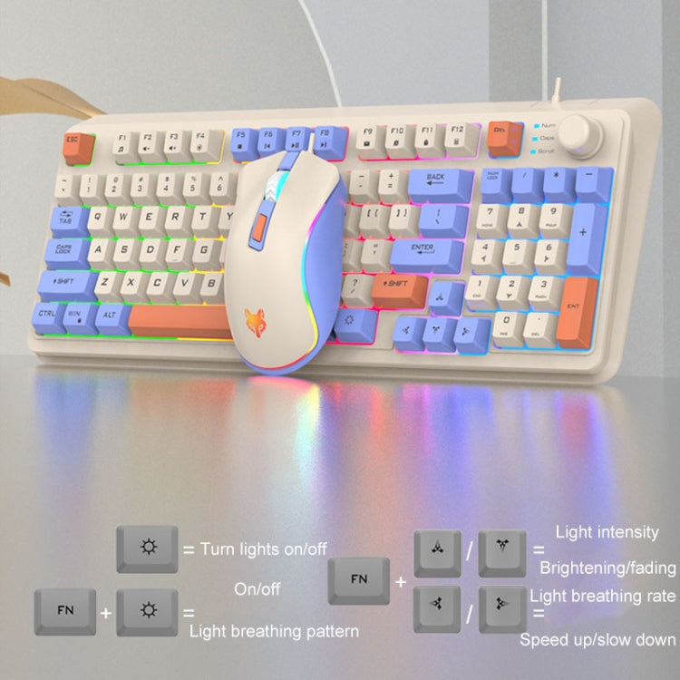 XUNSVFOX K820 Wired Gaming Mechanical Feeling 94 Keys Keyboard And Mouse Set(Bee) - HoMEdemic™ 