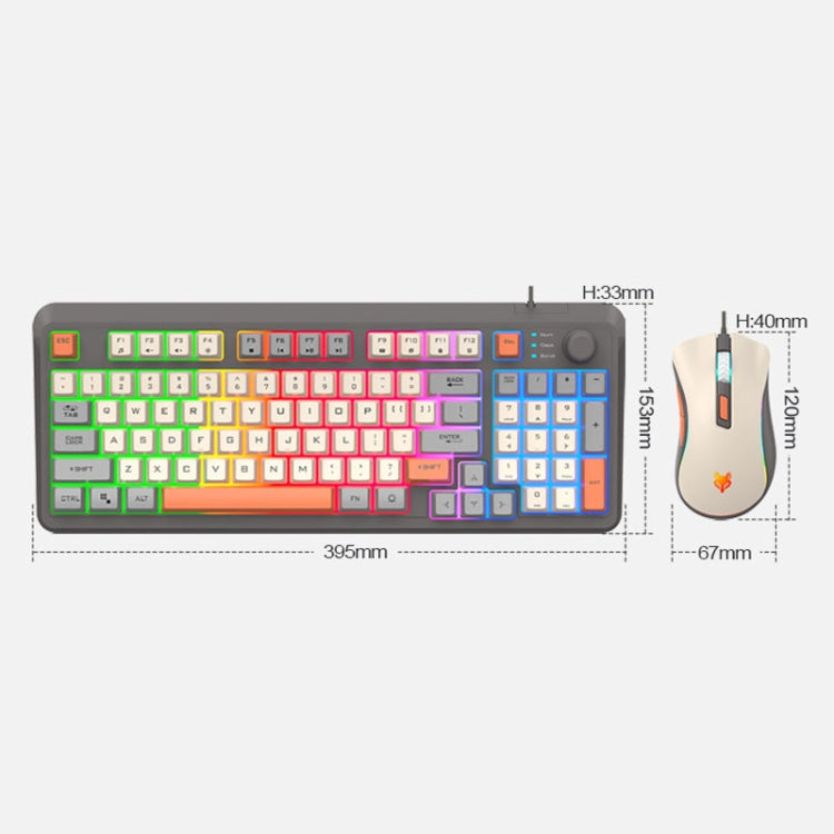 XUNSVFOX K820 Wired Gaming Mechanical Feeling 94 Keys Keyboard And Mouse Set(Lake Blue) - HoMEdemic™ 