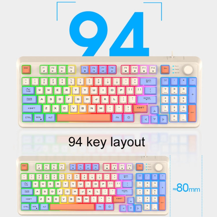 XUNSVFOX K820 Wired Gaming Mechanical Feeling 94 Keys Keyboard And Mouse Set(Lake Blue) - HoMEdemic™ 