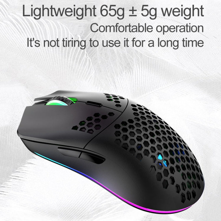 XUNSVFOX XYH80 Hollow Hole Rechargeable Wireless Gaming Mouse RGB Light Computer Office Mouse(White) - HoMEdemic™ 