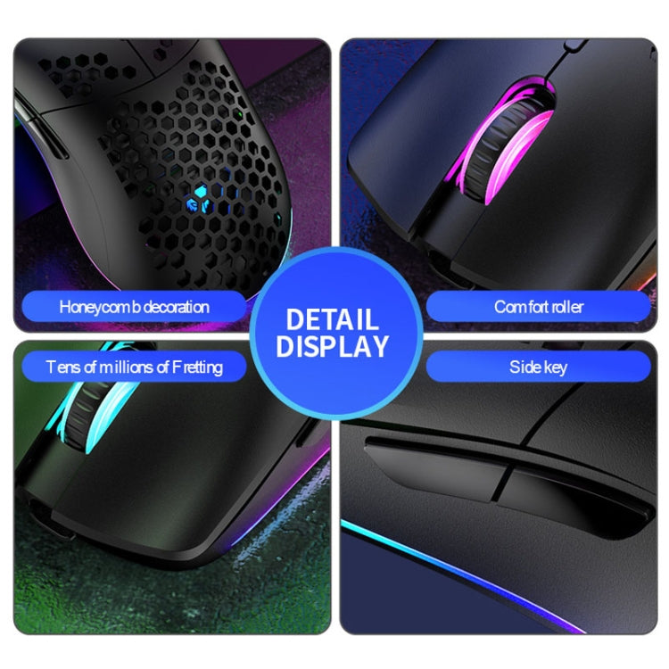 XUNSVFOX XYH80 Hollow Hole Rechargeable Wireless Gaming Mouse RGB Light Computer Office Mouse(White) - HoMEdemic™ 