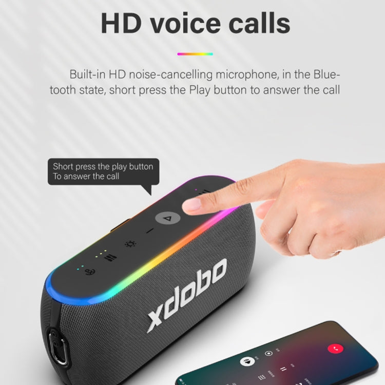 Xdobo X8 III BT5.3 IPX7 Wireless Speaker with RGB Light, Support Bluetooth/TF Card/USB/AUX(Grey) - HoMEdemic™ 