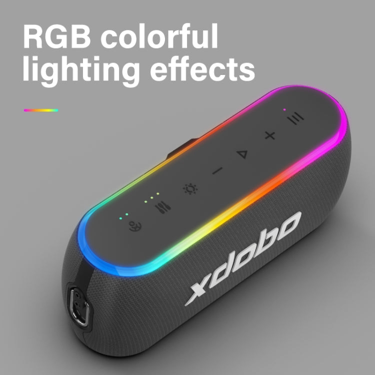 Xdobo X8 III BT5.3 IPX7 Wireless Speaker with RGB Light, Support Bluetooth/TF Card/USB/AUX(Grey) - HoMEdemic™ 