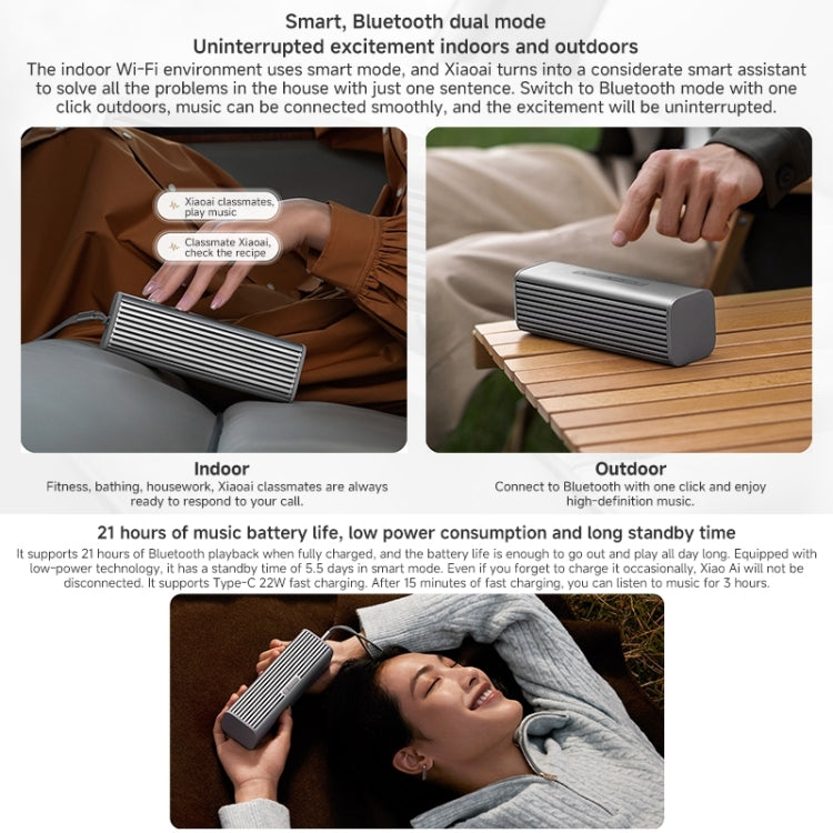 Xiaomi Sound Move Portable Bluetooth Speaker, US Plug(Silver Grey) - HoMEdemic™ 