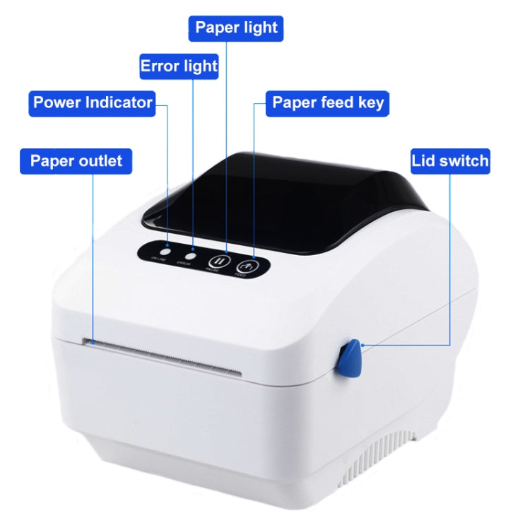 Xprinter XP-320B 80mm Thermal Barcode Supermarket Cashier Label Printer, Spec: USB(UK Plug) - HoMEdemic™ 