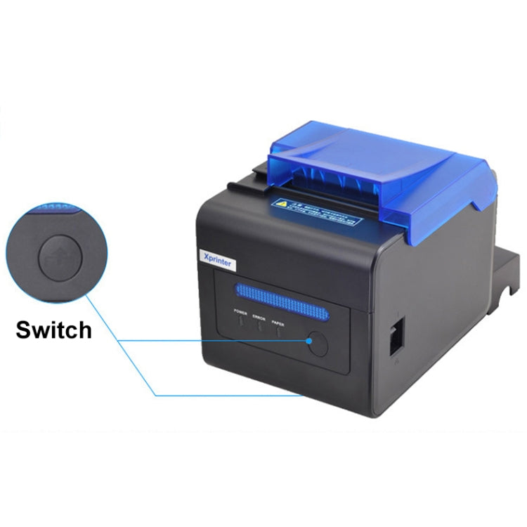 Xprinter XP-C300H 80mm Sound And Light Alarm Store Cashier Rreceipt Thermal Printer, Spec: USB+COM+LAN(EU Plug) - HoMEdemic™ 