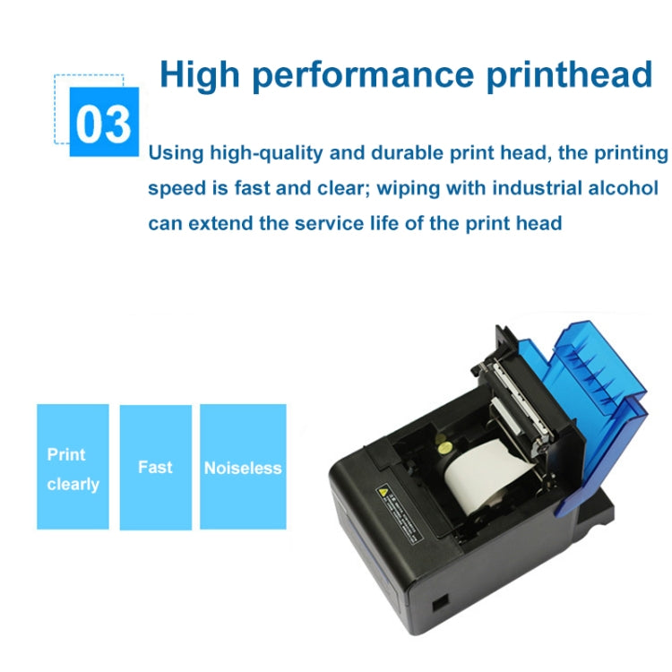 Xprinter XP-C300H 80mm Sound And Light Alarm Store Cashier Rreceipt Thermal Printer, Spec: USB+COM+LAN(US Plug) - HoMEdemic™ 
