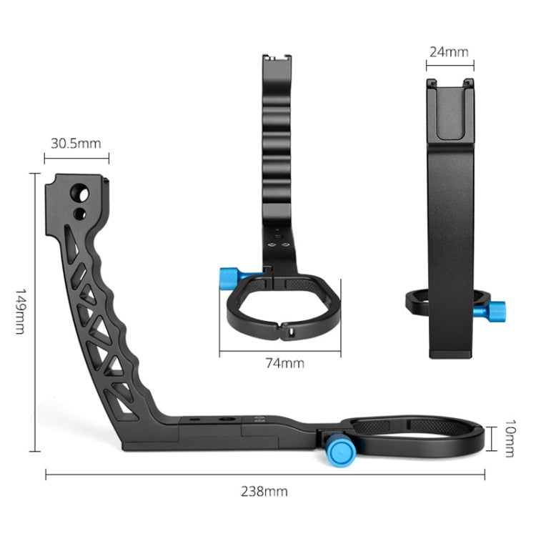 YELANGU A69 Lifting Handle Pot Handheld Stabilizer Extension Mount for DJI Ronin SC (Black) - HoMEdemic™ 