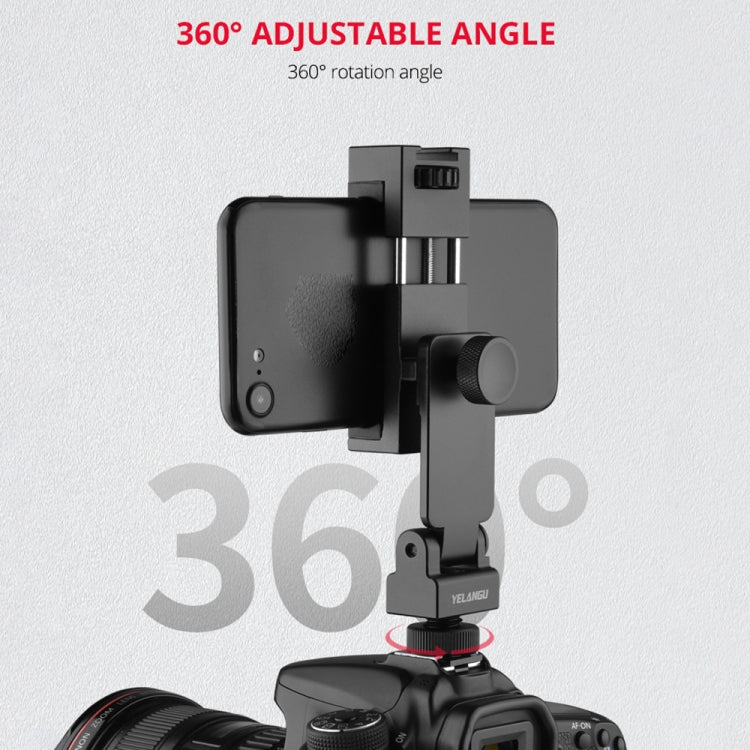 YELANGU PC10 360 Degree Rotating Horizontal Vertical Shooting Phone Clamp Holder Bracket (Black) - HoMEdemic™ 