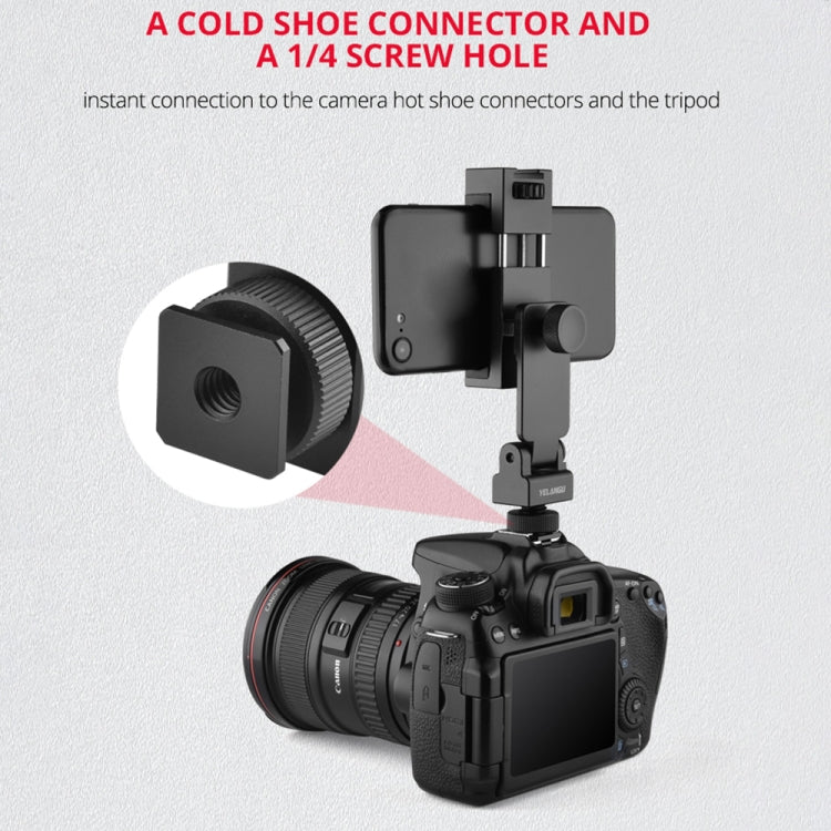 YELANGU PC10 360 Degree Rotating Horizontal Vertical Shooting Phone Clamp Holder Bracket (Black) - HoMEdemic™ 