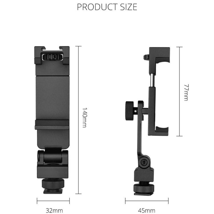 YELANGU PC10 360 Degree Rotating Horizontal Vertical Shooting Phone Clamp Holder Bracket (Black) - HoMEdemic™ 