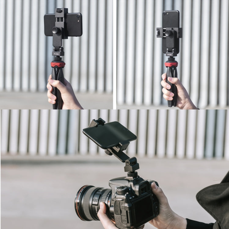 YELANGU PC10 360 Degree Rotating Horizontal Vertical Shooting Phone Clamp Holder Bracket (Black) - HoMEdemic™ 