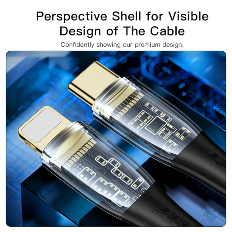 YESIDO CA101 PD 20W USB-C / Type-C to 8 Pin Braided Charging Data Cable, Length:1.2m(Black) - HoMEdemic™ 