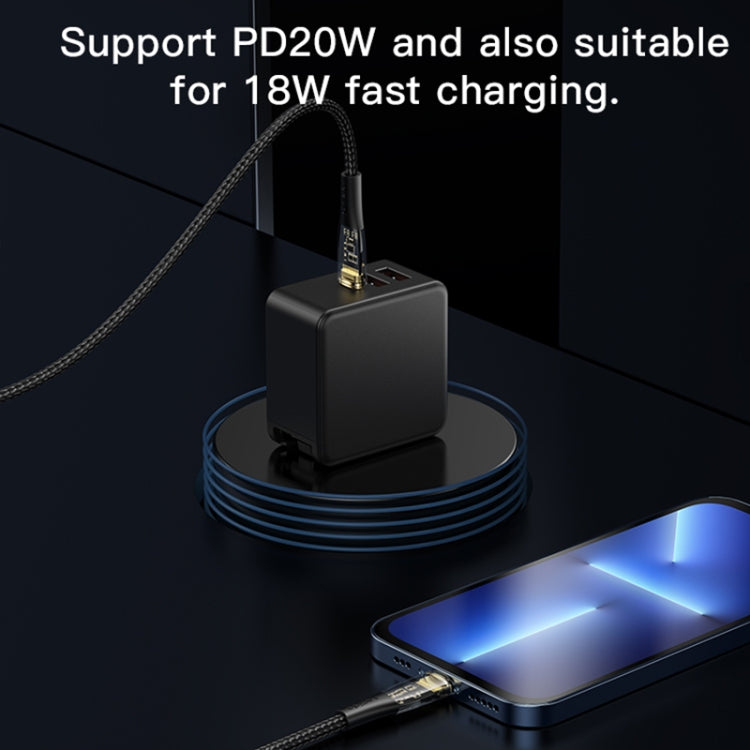 YESIDO CA102 PD 20W USB-C / Type-C to 8 Pin Braided Charging Data Cable, Length:2m(Black) - HoMEdemic™ 