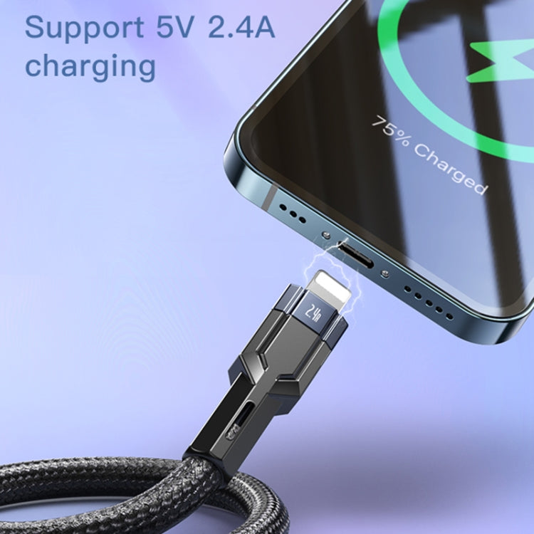 YESIDO CA107 1.2m 2.4A USB-C / Type-C to 8 Pin OD0.6 Charging Data Cable(Black+Blue) - HoMEdemic™ 