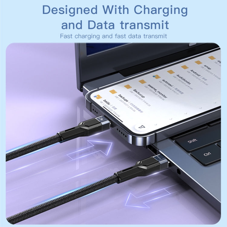 YESIDO CA107 1.2m 2.4A USB-C / Type-C to 8 Pin OD0.6 Charging Data Cable(Black+Blue) - HoMEdemic™ 