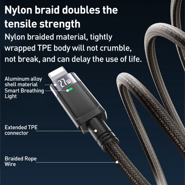 YESIDO CA159 1.2m 27W USB-C / Type-C to 8 Pin Auto Power-off Charging Cable(Black) - HoMEdemic™ 