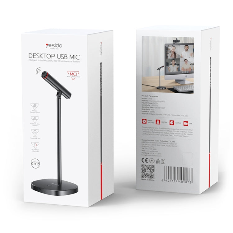 YESIDO KR18 360 Degree Omnidirectional Desktop Noise USB Canceling Microphone - HoMEdemic™ 
